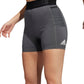 Shorts de treino feminino Adidas com bolso lateral, cinza, tamanho grande