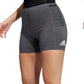 Shorts de treino feminino Adidas com bolso lateral, cinza, tamanho médio