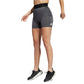Shorts de treino feminino Adidas com bolso lateral, cinza, tamanho pequeno