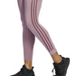 Calça legging feminina Adidas com listras laterais, roxa, tamanho extragrande