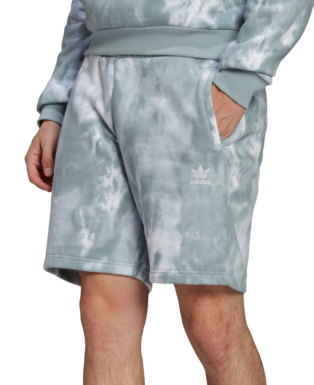 Shorts de moletom adidas Adicolor Essential Tie Dye Masculino Cinza Tamanho P