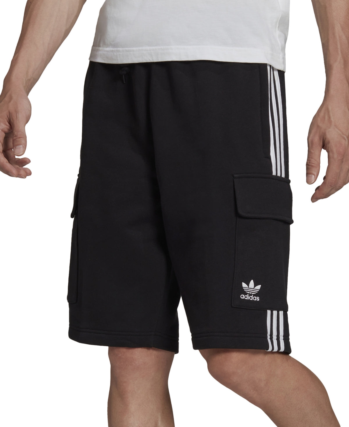 Shorts cargo de algodão masculino adidas preto tamanho pequeno