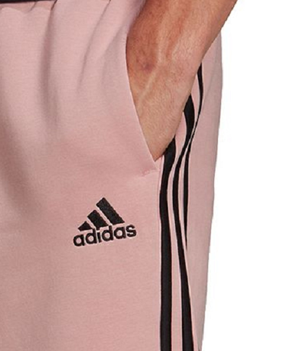 Shorts Adidas Masculino 3 Stripes 10 Fleece Rosa Tamanho Grande