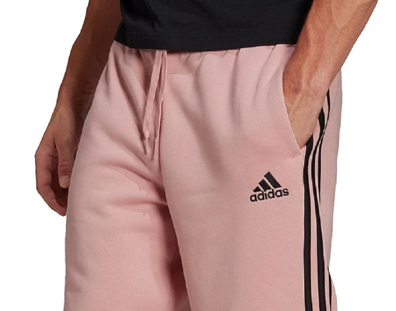 Shorts Adidas Masculino 3 Stripes 10 Fleece Rosa Tamanho GG