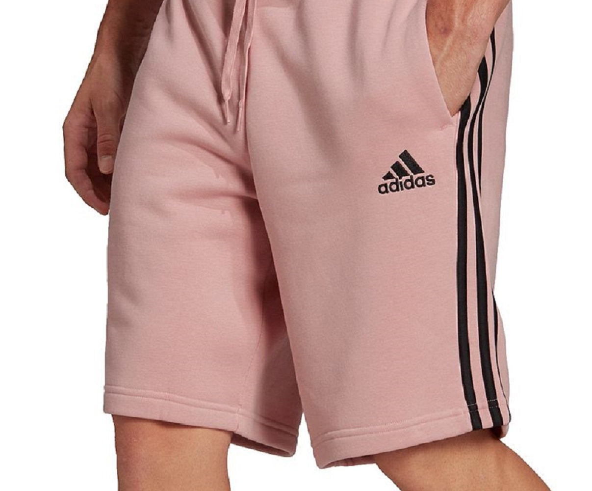 Shorts Adidas Masculino 3 Stripes 10 Fleece Rosa Tamanho GG