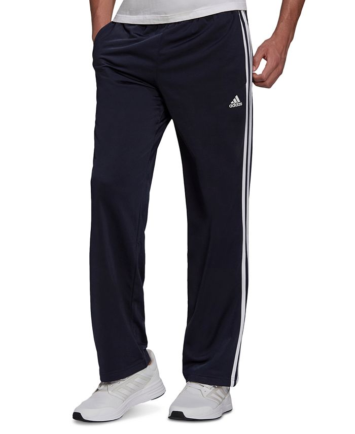 Calça de treino adidas Primegreen Essentials Warm Up com bainha aberta e 3 listras, preta, tamanho XX-G