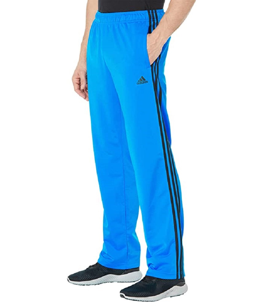 Calça de corrida adidas Primegreen Essentials Warm Up com bainha aberta e 3 listras, azul, tamanho médio