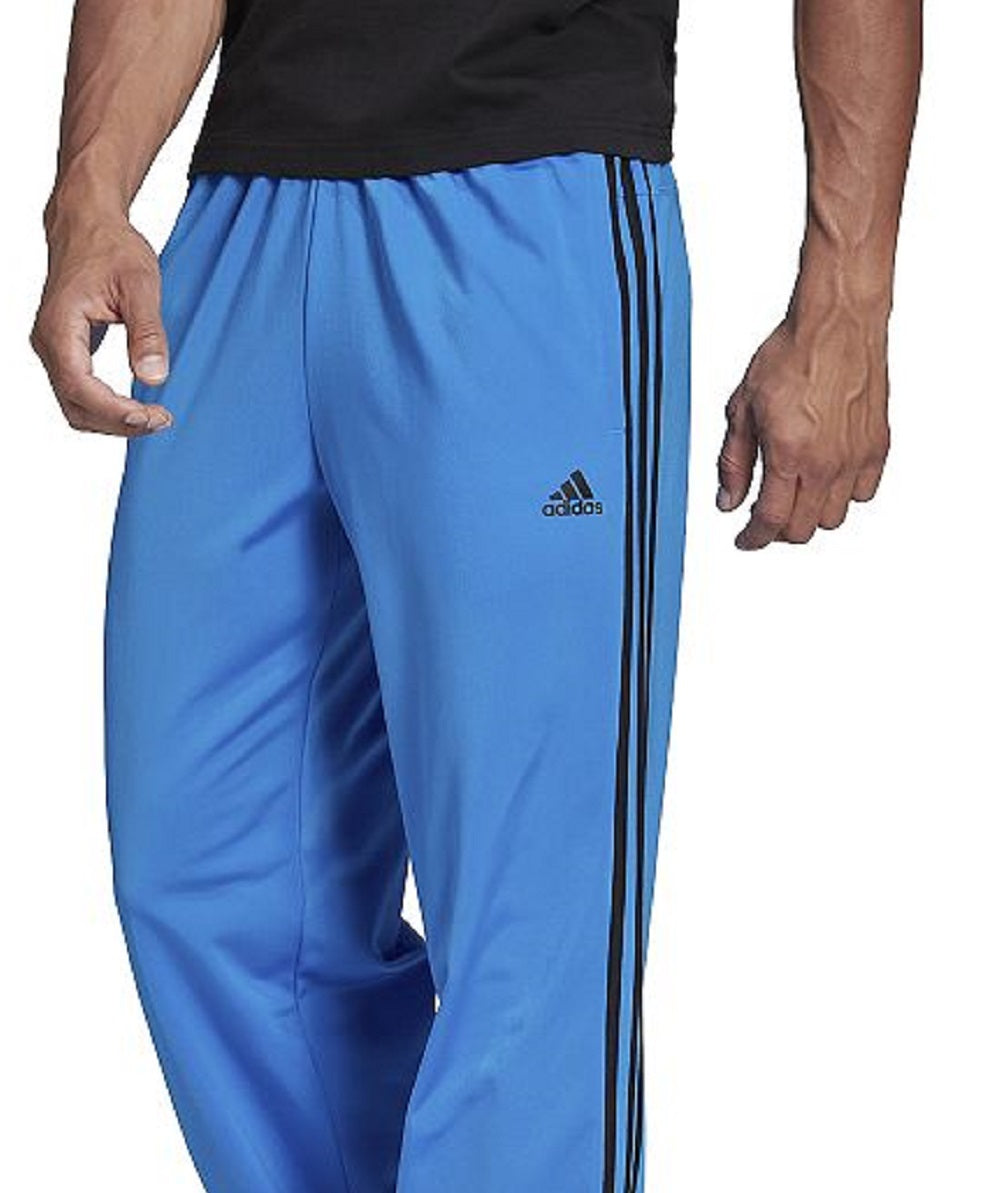 Calça de corrida adidas Primegreen Essentials Warm Up com bainha aberta e 3 listras, azul, tamanho GG