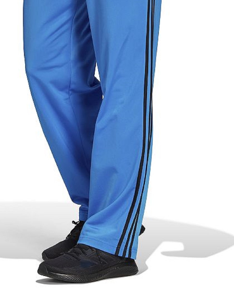 Calça de corrida adidas Primegreen Essentials Warm Up com bainha aberta e 3 listras, azul, tamanho GG