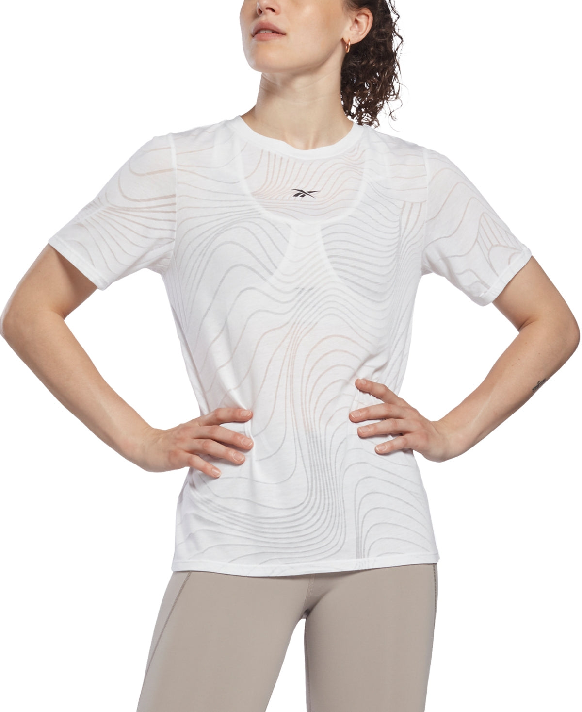 Camiseta Reebok Burnout Feminina Branca Tamanho Médio