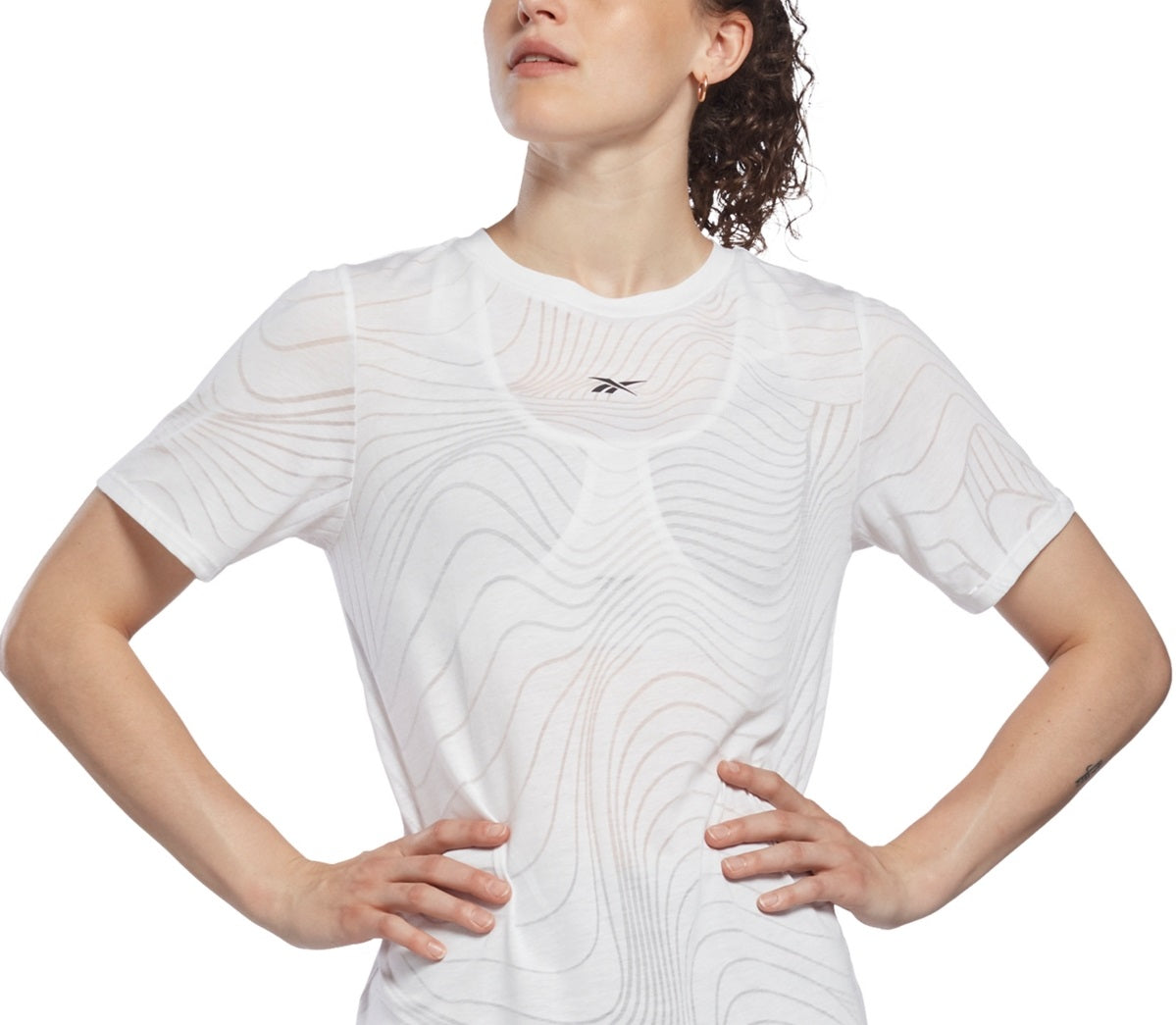 Camiseta Reebok Burnout Feminina Branca Tamanho Médio