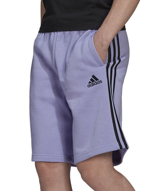 adidas Men's 3 Stripes 10 Fleece Shorts Purple Size XX-Large