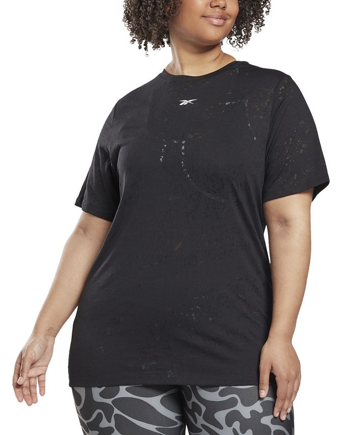 Camiseta Reebok Burnout Training Feminina Preta Tamanho 2X