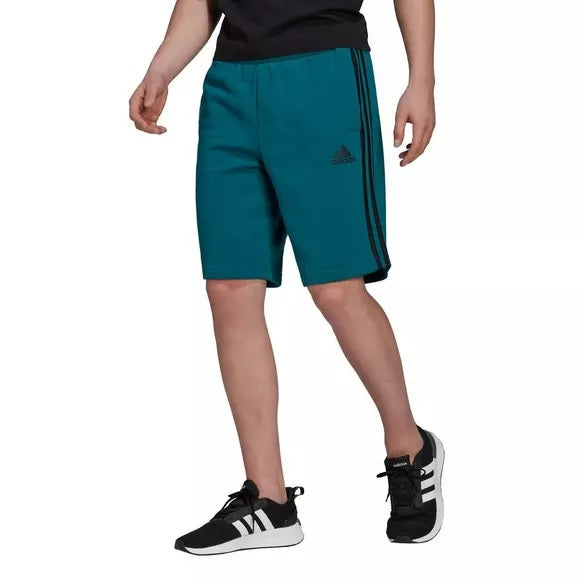 Shorts adidas 3 Stripes 10 Fleece Masculino Verde Tamanho XXL