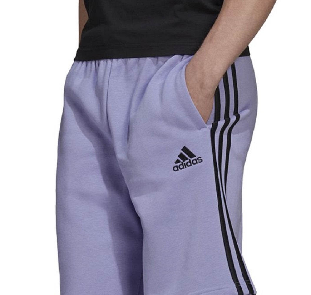 Shorts Adidas Masculino 3 Stripes 10 Fleece Roxo Tamanho P