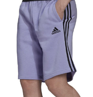 Shorts Adidas Masculino 3 Stripes 10 Fleece Roxo Tamanho P