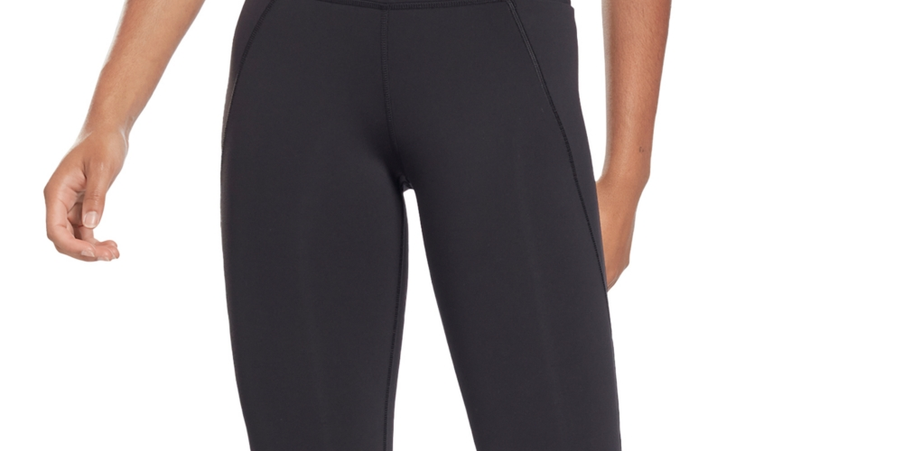 Meia-calça Reebok Lux Mid Rise Feminina Preta Tamanho P