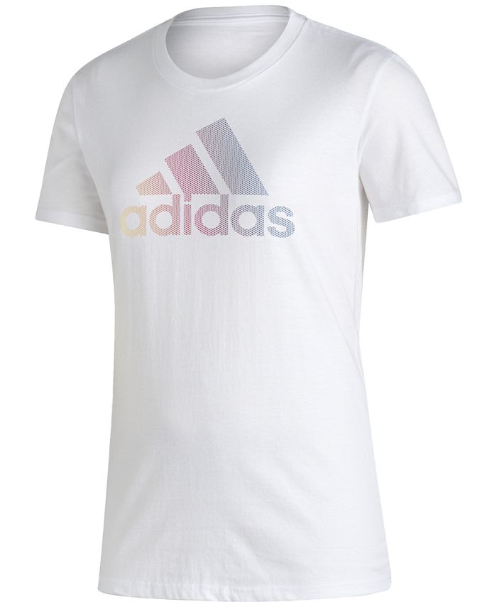 Camiseta Adidas Feminina Badge Of Sports Algodão com Logotipo, Branca, Tamanho X-G