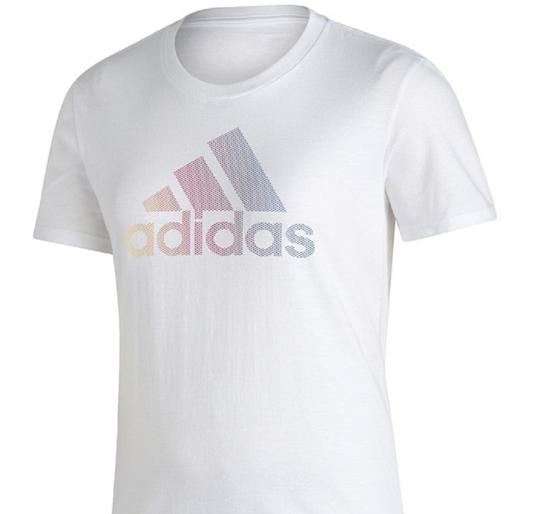 Camiseta Adidas Feminina Badge Of Sports Algodão com Logotipo, Branca, Tamanho X-G