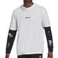 Camiseta Adidas Trefoil Manga Longa Masculina Branca Tamanho Médio