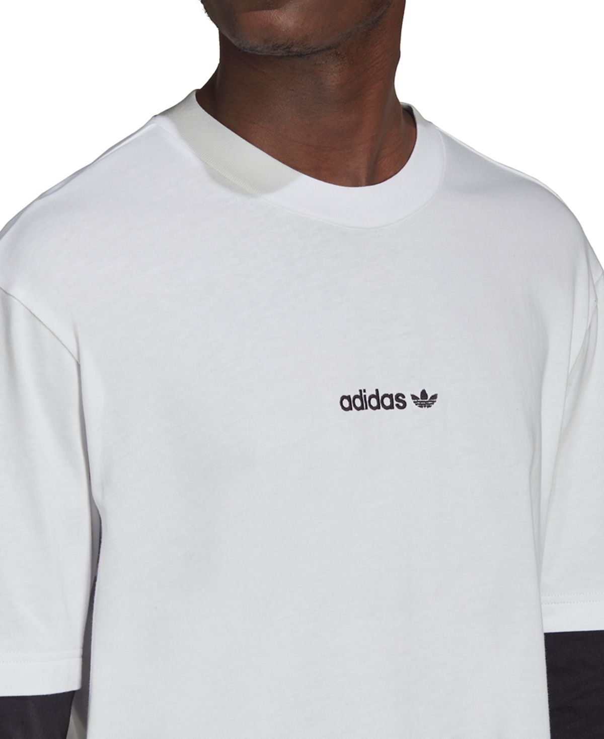 Camiseta Adidas Trefoil Manga Longa Masculina Branca Tamanho Médio