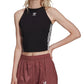 Regata curta feminina adidas com decote halter, preta, tamanho grande