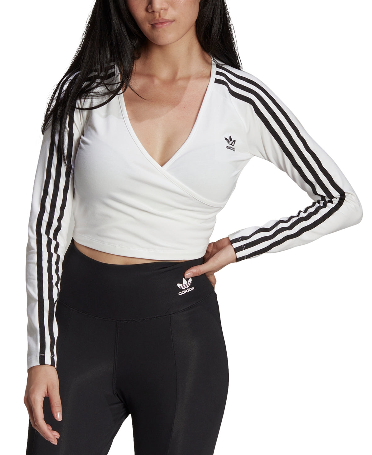 Camiseta curta feminina adidas 3 listras manga comprida branca tamanho pequeno