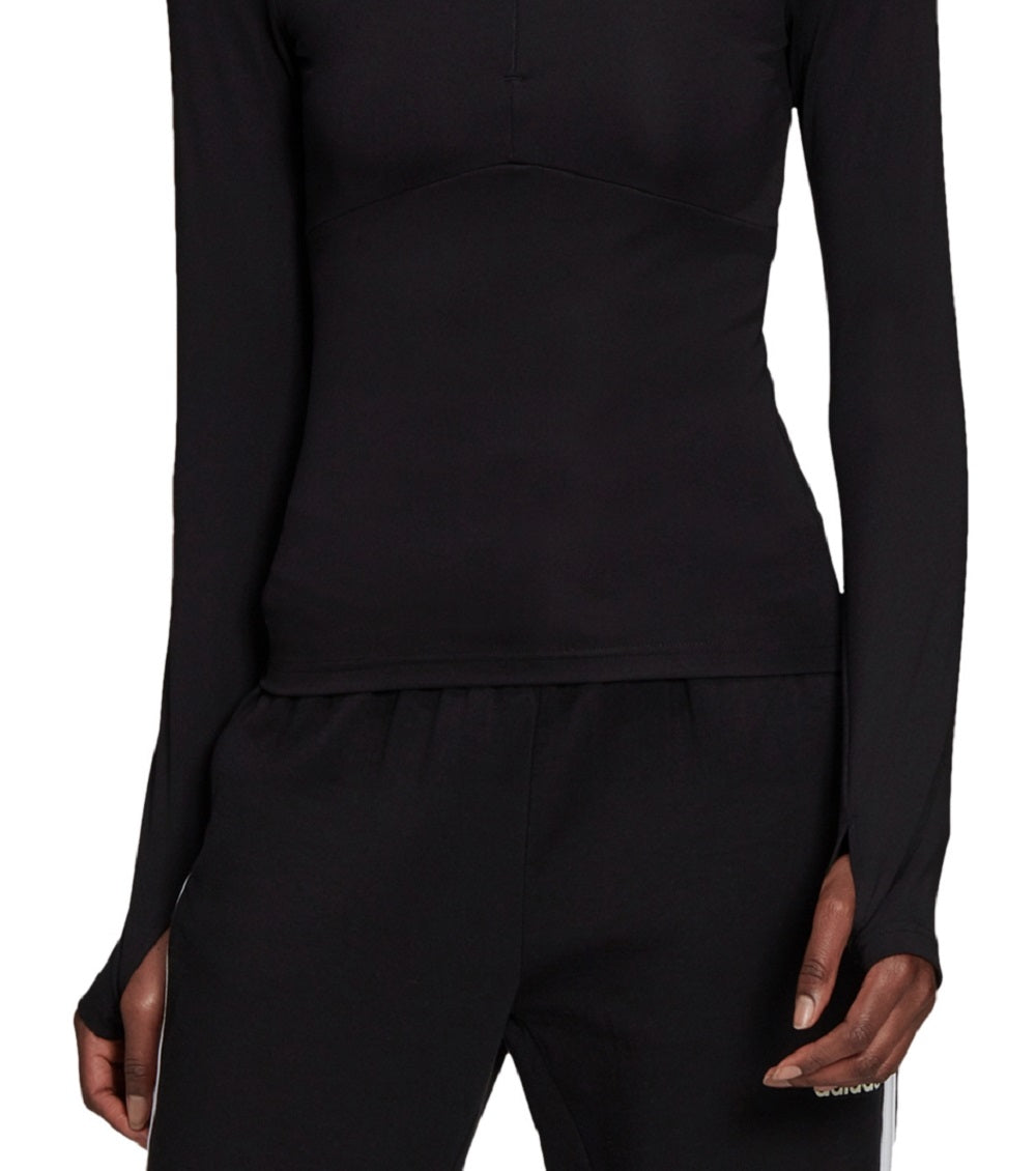 Blusa Adidas Hyperglam Quarter Zip Feminina Preta Tamanho Grande