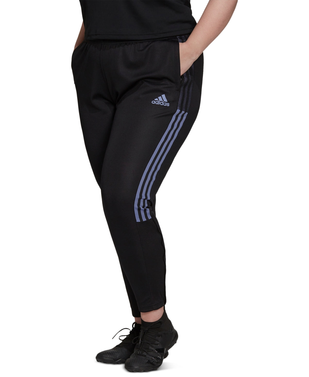 Calça de corrida feminina Adidas Tiro 21 preta, tamanho 3X