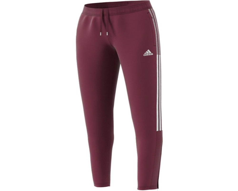 Calça de corrida feminina Adidas Tiro 21, tamanho pequeno, vermelha