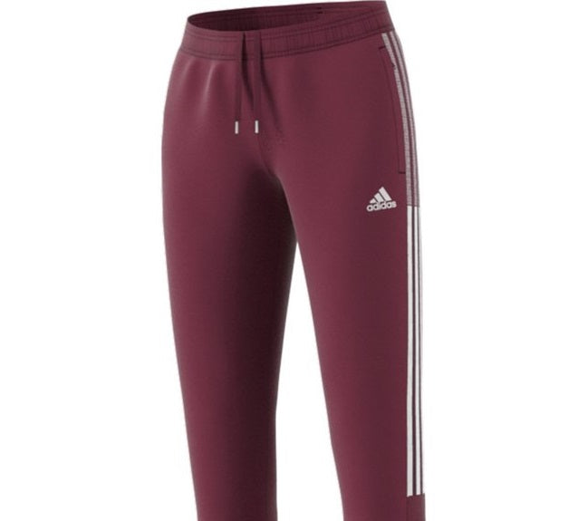 Calça de corrida feminina Adidas Tiro 21 vermelha, tamanho XS