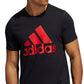 Camiseta gráfica com logotipo adidas Badge Of Sports para homem, preta, tamanho pequeno