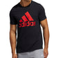Camiseta gráfica com logotipo adidas Badge Of Sports para homem, preta, tamanho pequeno