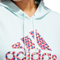 Moletom com capuz adidas feminino com estampa de bolinhas e logo azul, tamanho 3X