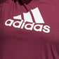 Blusa esportiva feminina adidas com estampa de logo canelado, manga comprida, gola redonda, vermelha, tamanho 1X