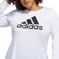 Blusa Adidas Feminina Badge Of Sports Algodão com Logotipo, Branca, Tamanho 1X