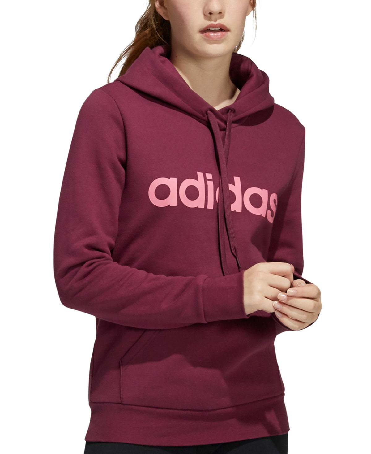 Moletom com capuz feminino Adidas Logo Vermelho Tamanho Médio