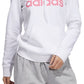 Moletom com capuz feminino Adidas Logo, branco, tamanho médio