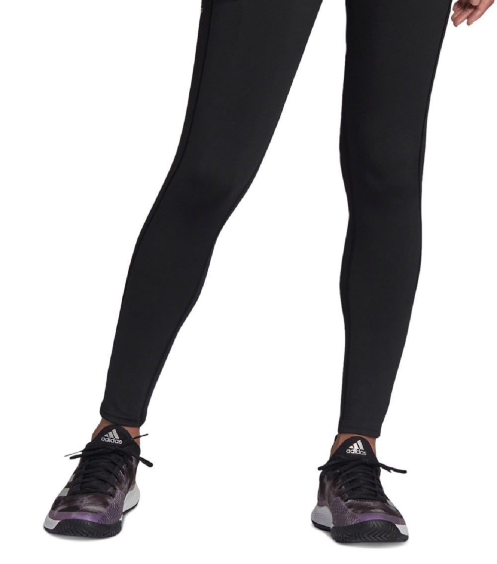 Calça legging feminina adidas Aeroready Tennis Match, preta, tamanho extragrande