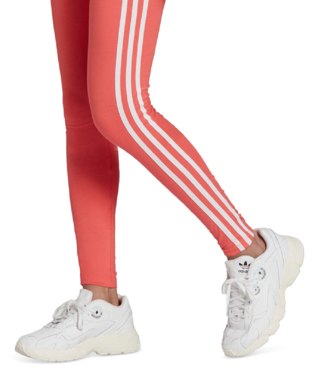 Calça legging feminina adidas Classic 3 Stripes vermelha, tamanho médio