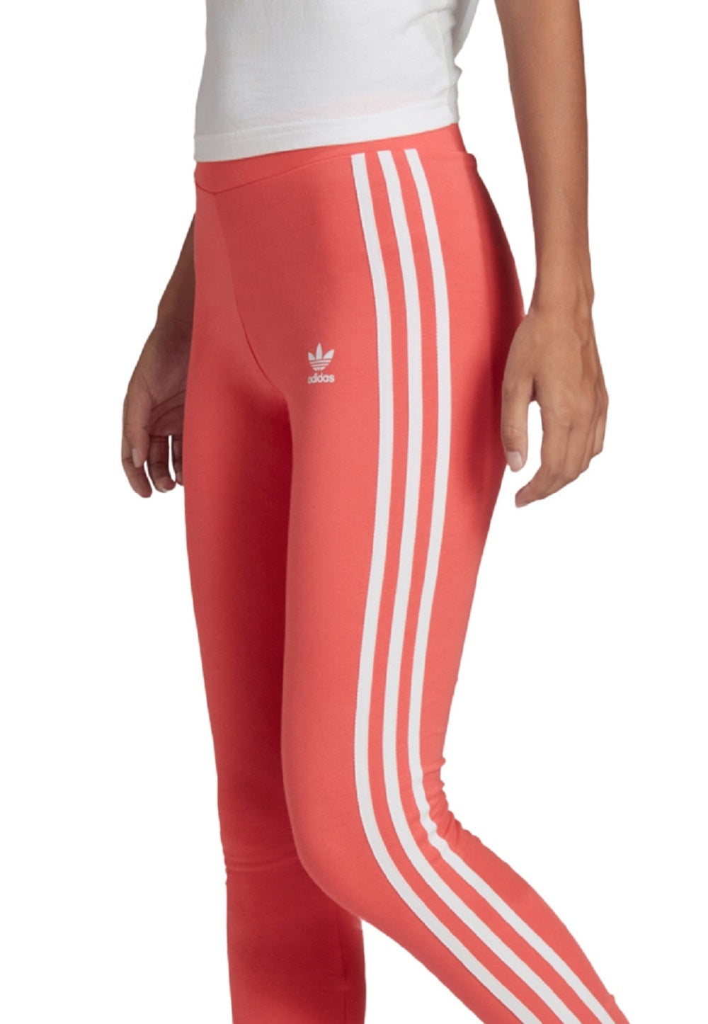 Calça legging feminina adidas Classic 3 Stripes vermelha tamanho X-S