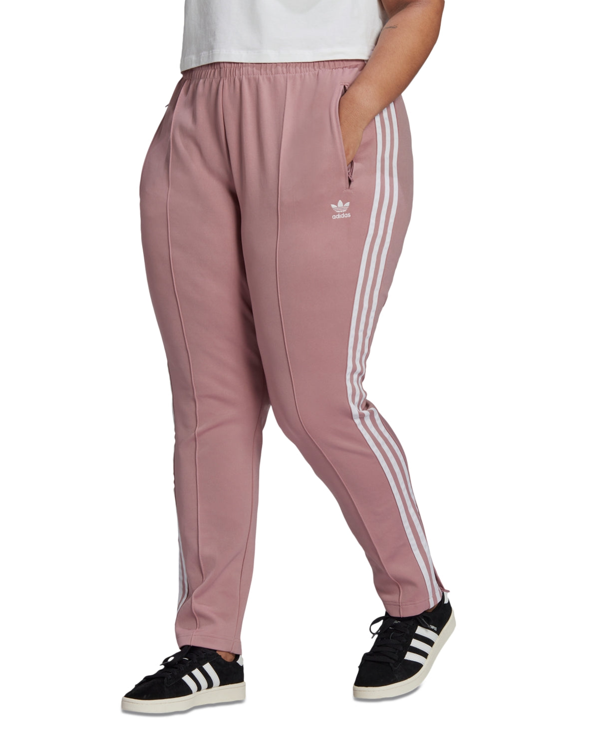 Calça Adidas Feminina Cintura Média Slim, Rosa, Tamanho 3X