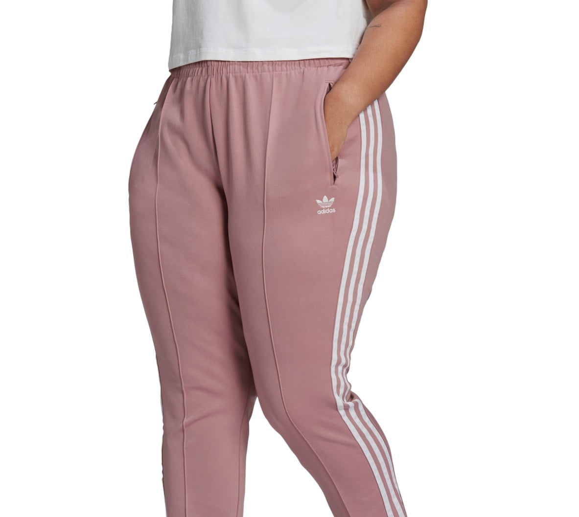 Calça Adidas Feminina Cintura Média Slim, Rosa, Tamanho 3X