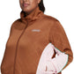Jaqueta Adidas Feminina Colorblocked com Zíper Frontal Marrom Tamanho 3X