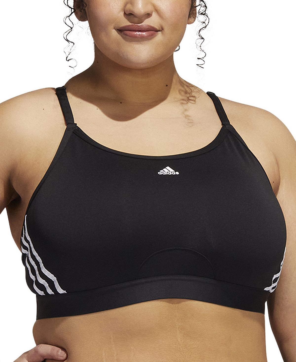 Sutiã esportivo feminino adidas 3 listras X Back preto tamanho 3X