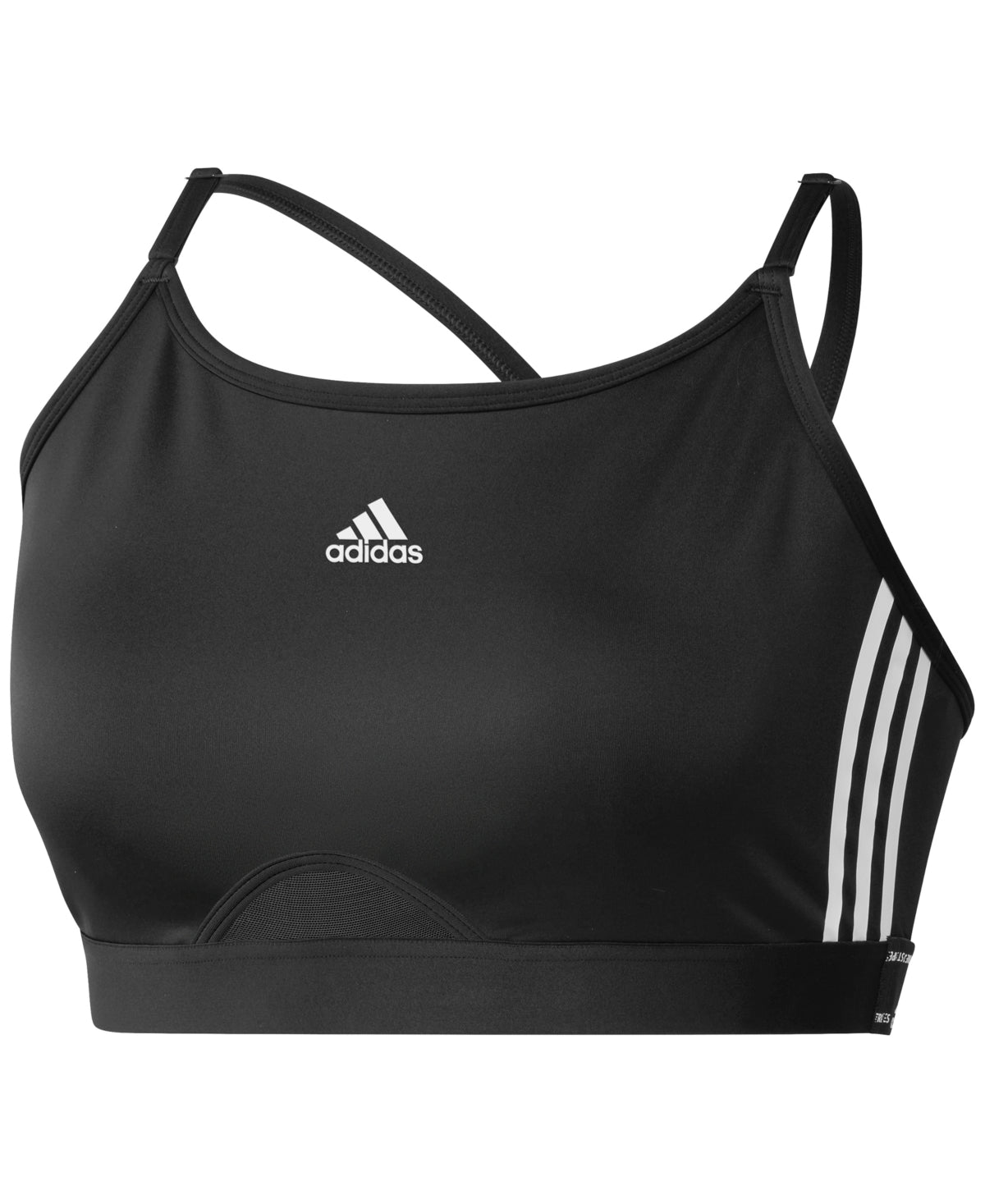 Sutiã esportivo feminino adidas 3 listras X Back preto tamanho 3X