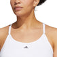 Sutiã esportivo feminino adidas 3 listras X Back, branco