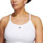 Sutiã esportivo feminino adidas 3 listras X Back, branco