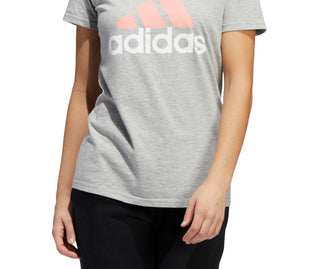 adidas Women's Badge Of Sport Logo Cotton T-Shirt Gray Size Large
