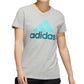 Camiseta Adidas Feminina Badge Of Sport de Algodão Cinza Tamanho P